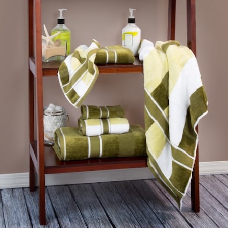 Hastings Home 6 Piece Bathroom Towel Set, Luxurious Spa Quality, 100 Percent Cotton, Machine Washable Green 145399PTV